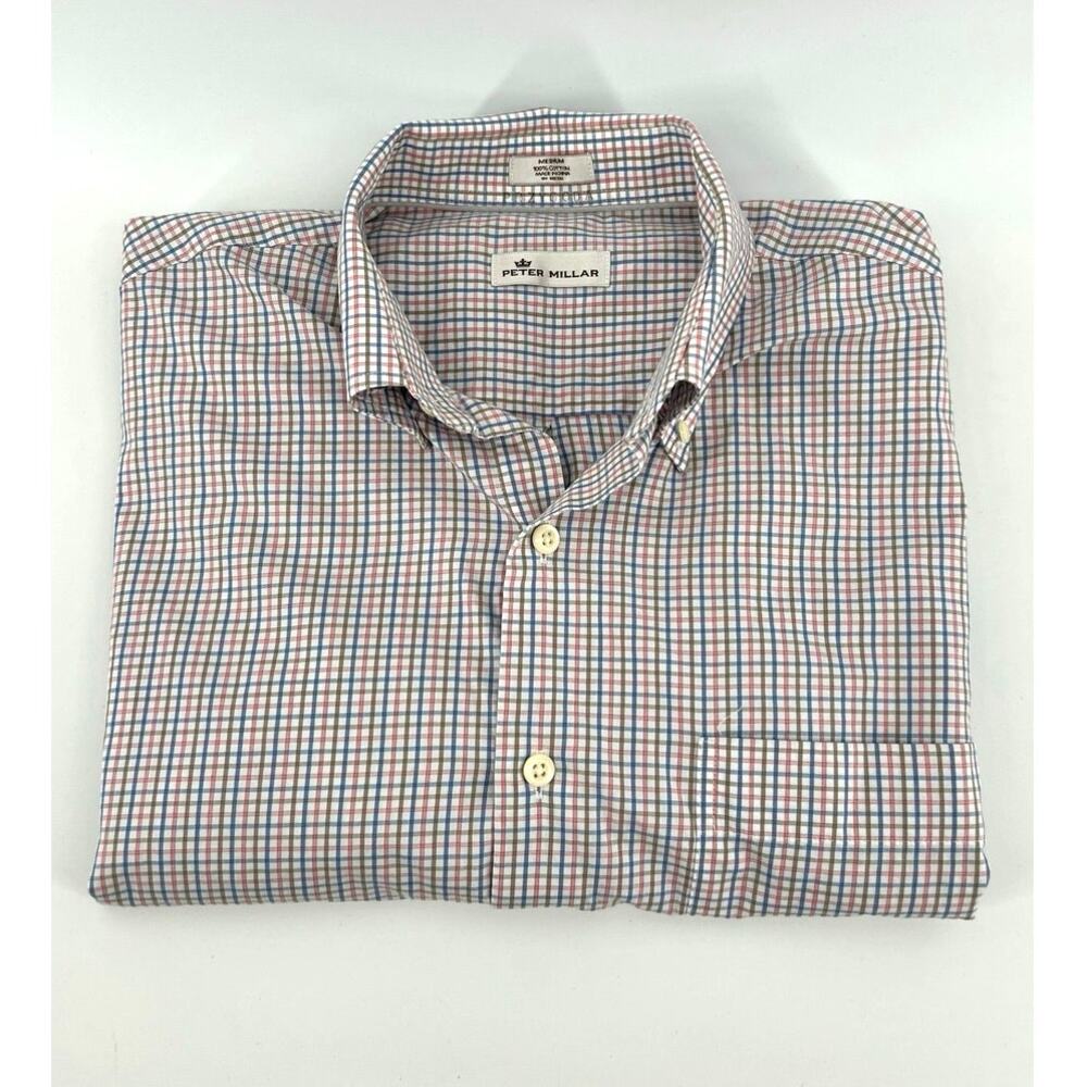 Peter Millar Button Down Collard Shirt Plaid Men'… - image 9